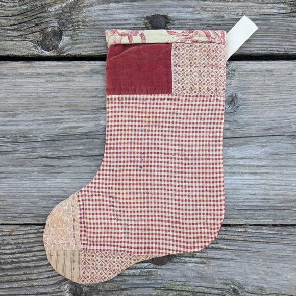 Christmas Stocking Burgundy Patch - Picture 2 of 7
